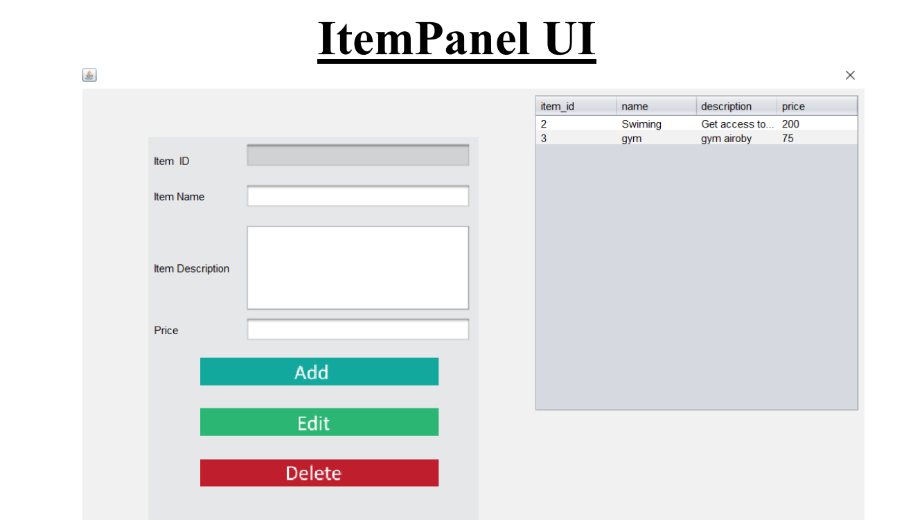 Item Panel